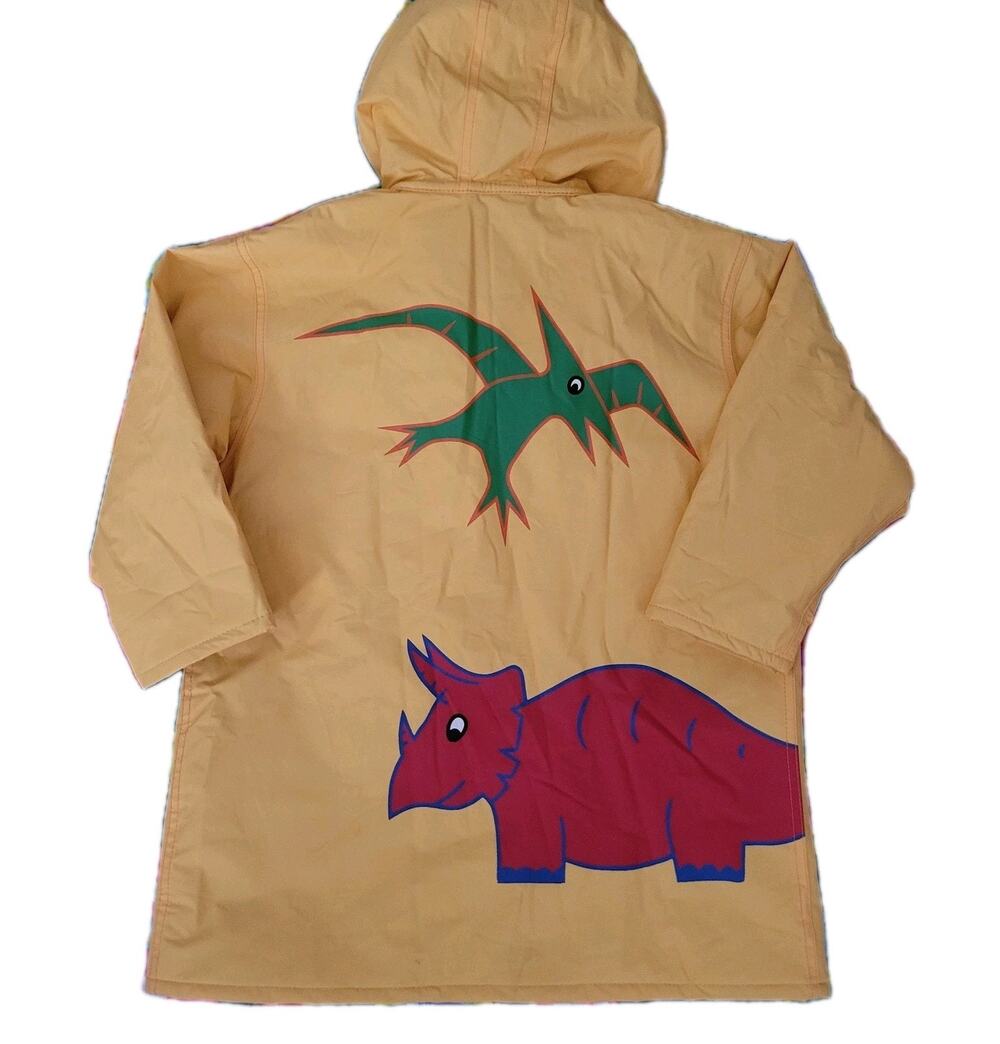 Vtg 90 Driplets Wippette Kids Rain Jacket Coat Size 5/6 Dinosaur Colorful Y2k